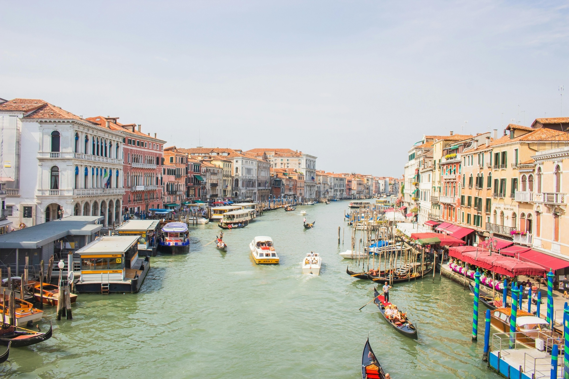 Grand Canal in Venice with gondolas and historic architecture