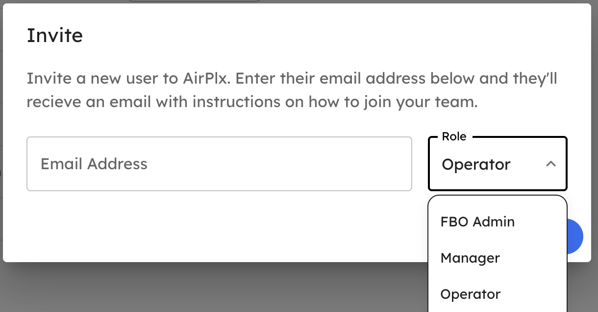 Adding a new team member with role selection