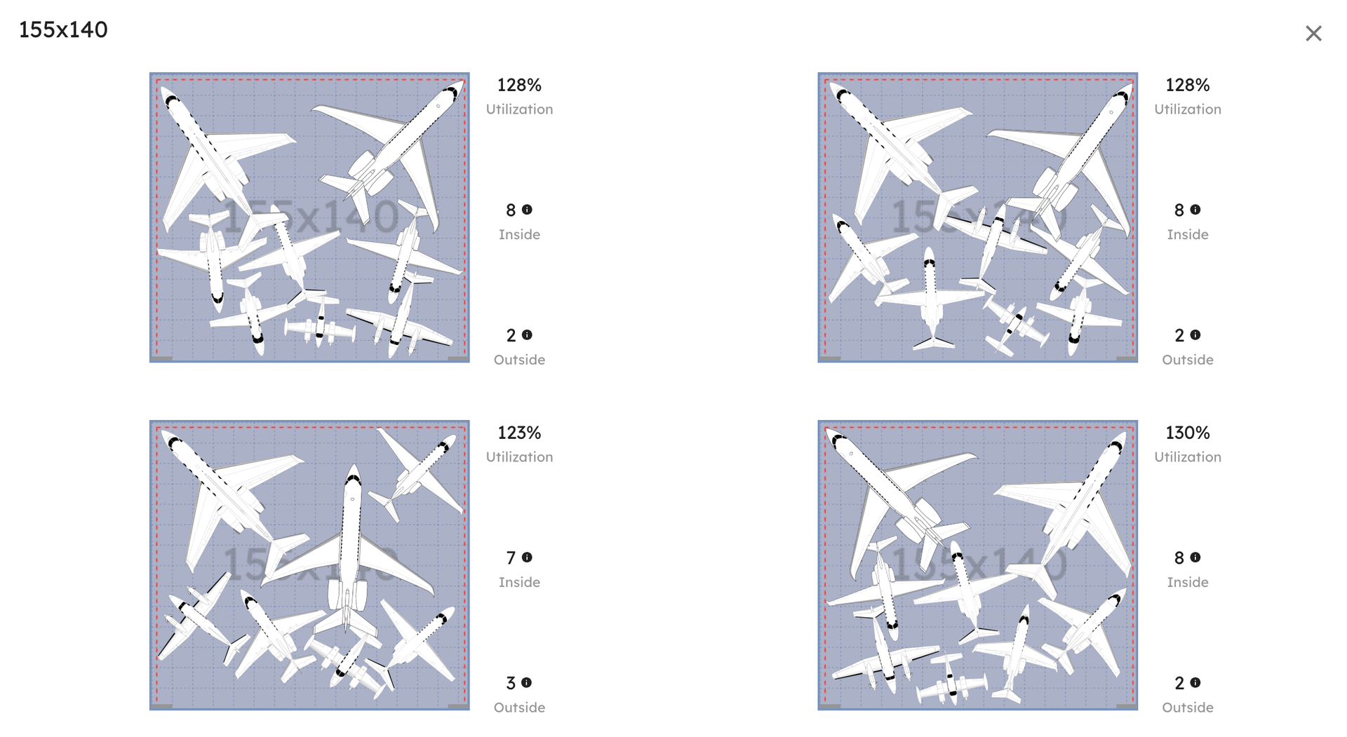 155×140 hangar layout