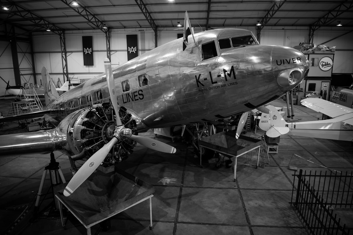 P-51 Mustang sitting in hangar