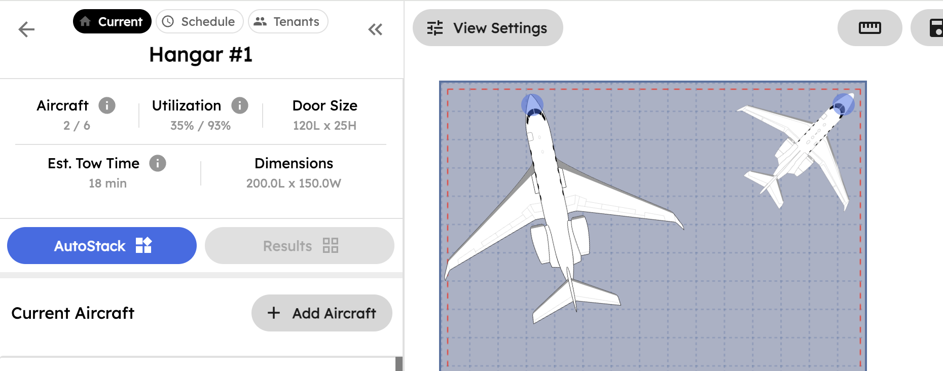 AirPlx hangar optimization and capacity analysis