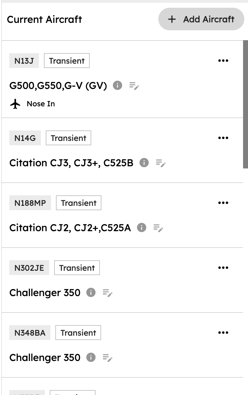 Aircraft list loaded into AirPlx