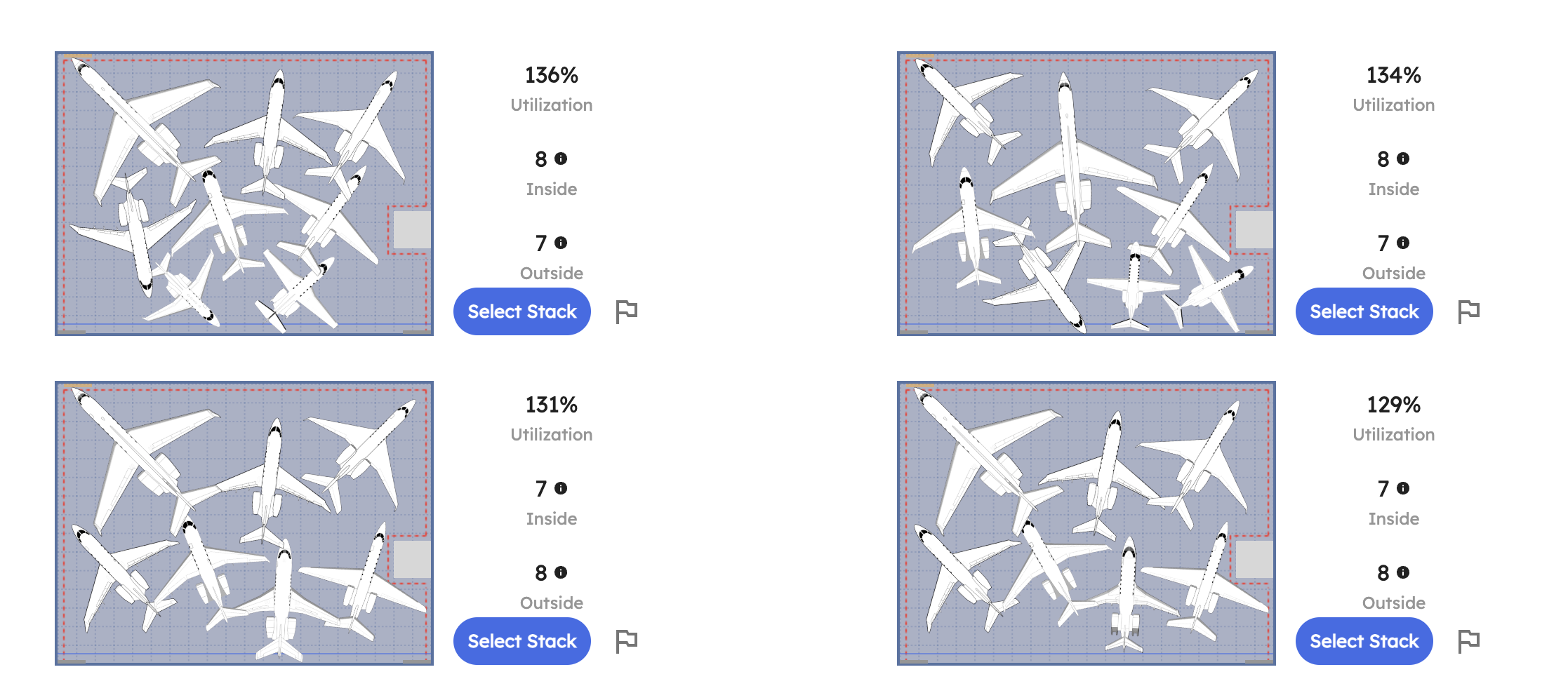 Trial 4: 2.5' spacing, with overlap - 136%