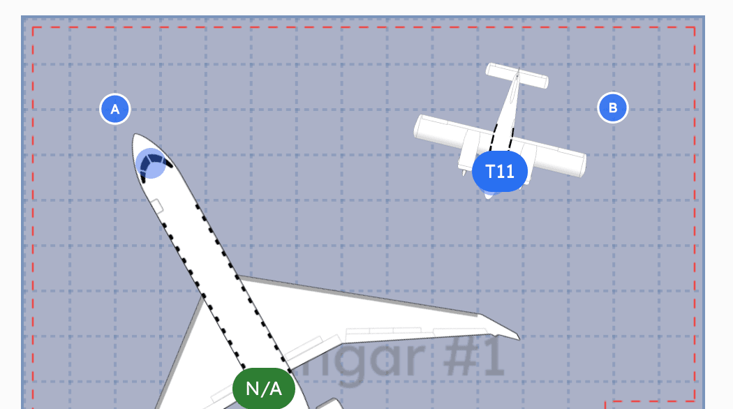 Reference points in AirPlx hangar view