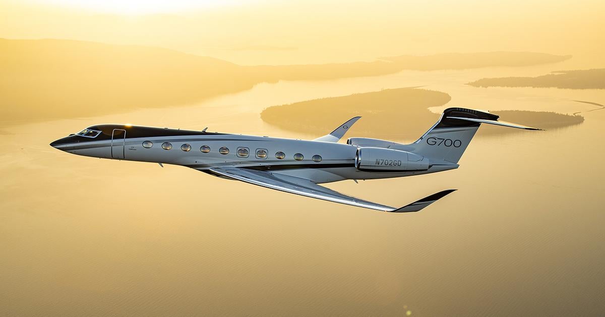 Gulfstream G650 showing aggressive wing sweep